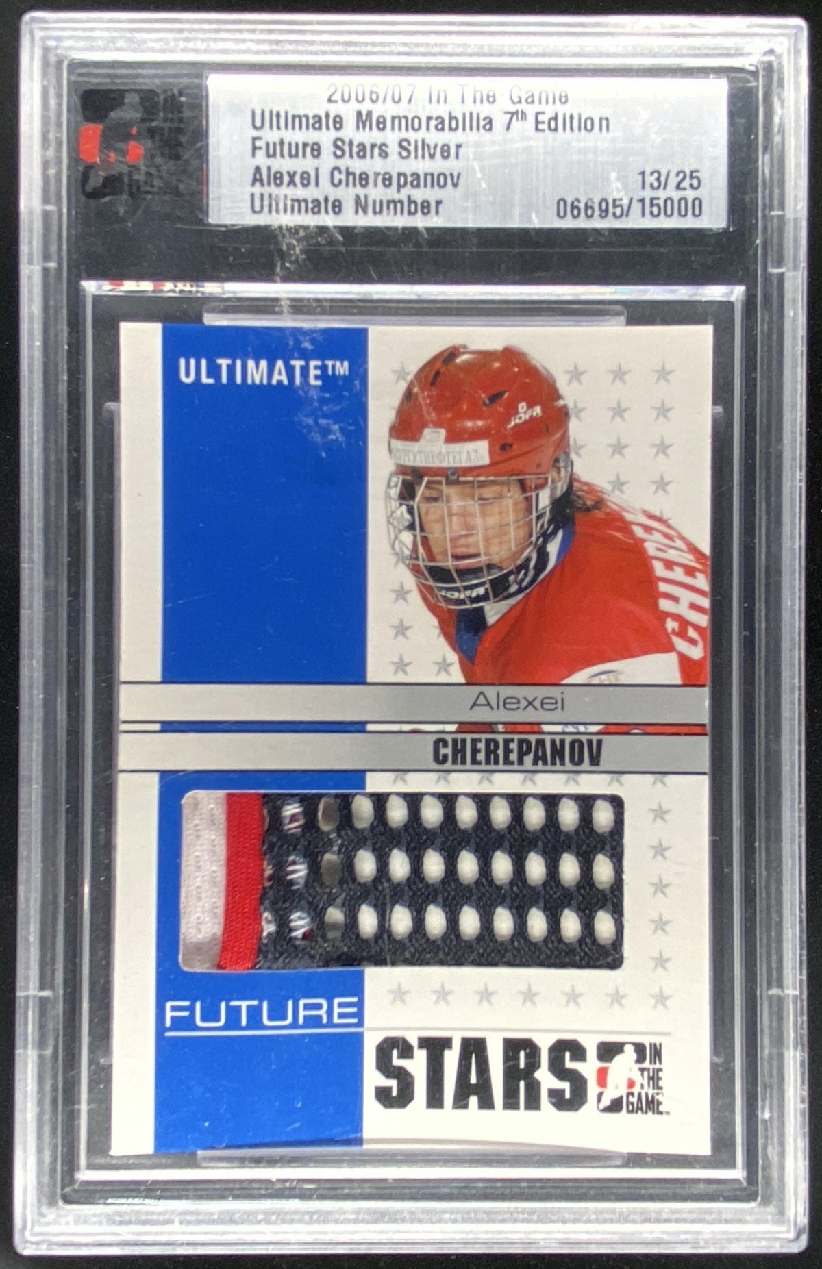 2006 In The Game Ultimate Memorabilia Alexei Cherepanov trading card