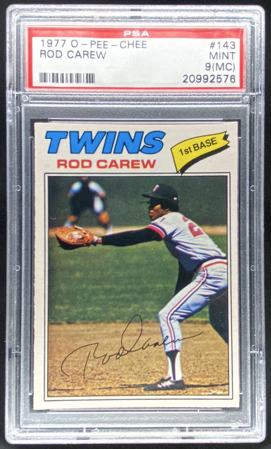1977 O-Pee-Chee Rod Carew graded PSA 9 trading card