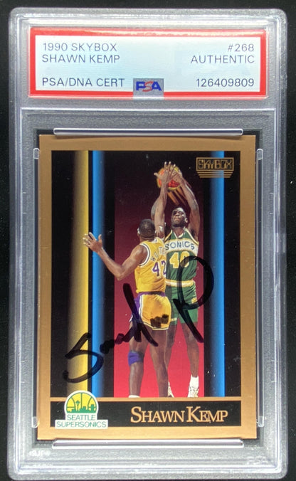 1990 Skybox Shawn Kemp #268 PSA authenticated autograph trading card