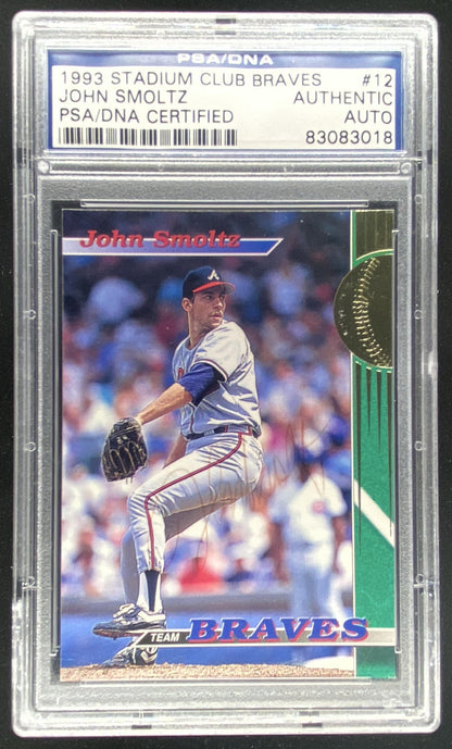 1993 Topps Stadium Club John Smoltz #12 PSA authenticated autograph trading card