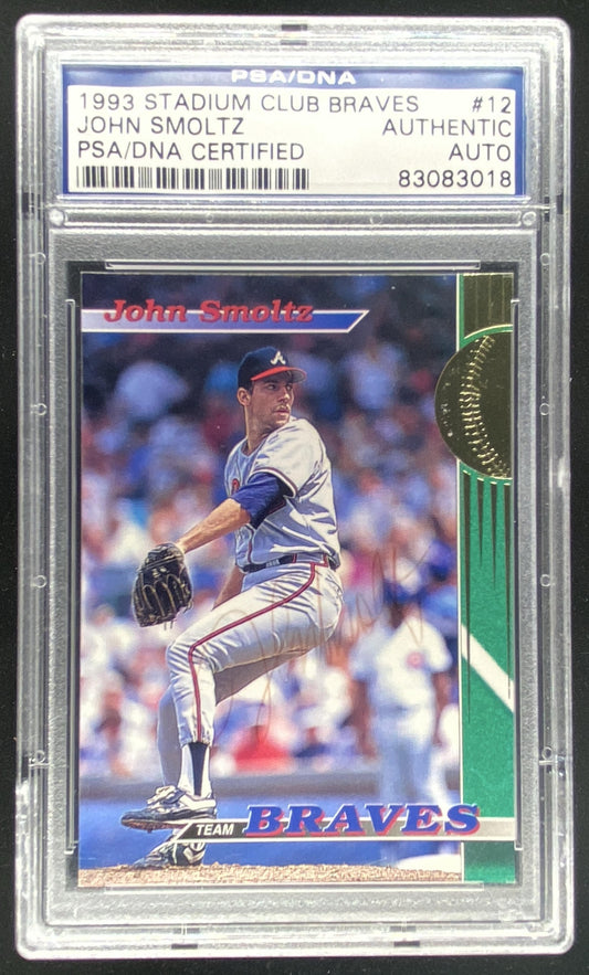 1993 Topps Stadium Club John Smoltz #12 PSA authenticated autograph trading card