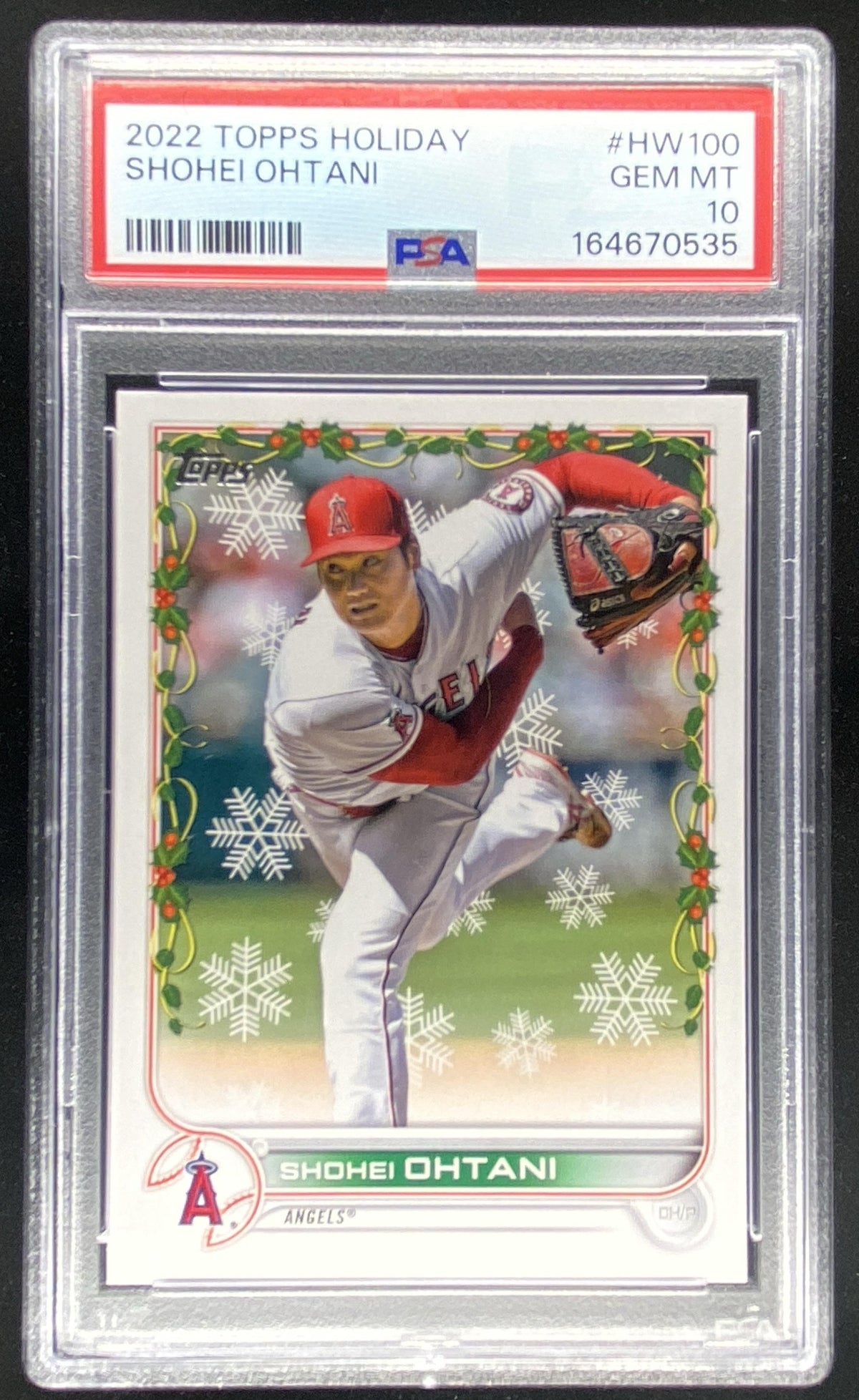 2022 Topps Holiday Shohei Ohtani #HW100 graded PSA 10 trading card