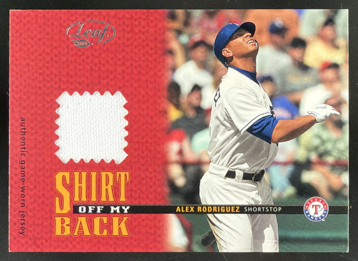 2004 Leaf Shirt Off My Back Alex Rodriguez trading card