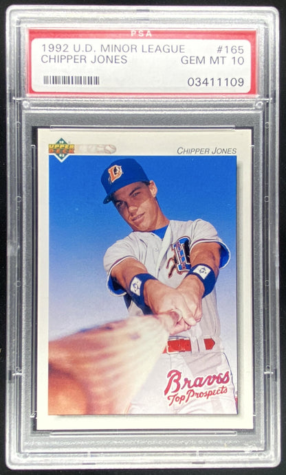 1992 Upper Deck Minor League Chipper Jones #165 graded PSA 10 trading card