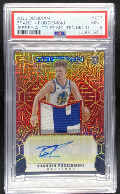 2023 Panini Obsidian Brandin Podziemski graded PSA 9 trading card