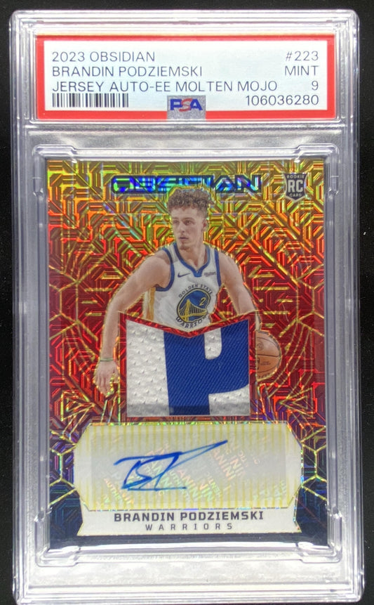 2023 Panini Obsidian Brandin Podziemski graded PSA 9 trading card