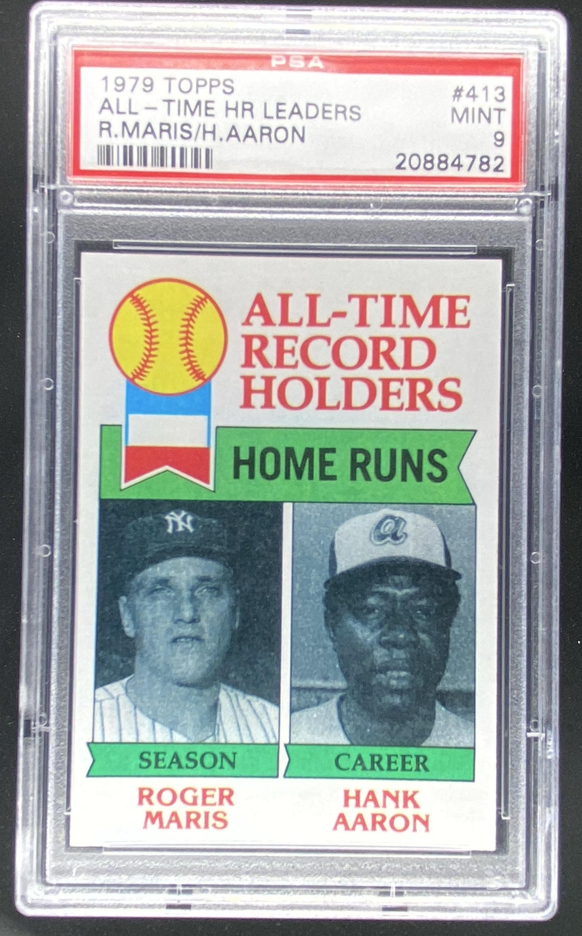 1979 Topps Roger Maris / Hank Aaron #413 graded PSA 9 trading card