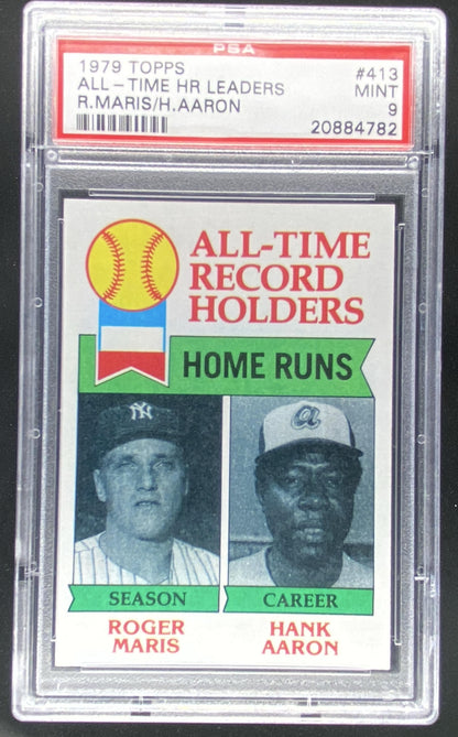 1979 Topps Roger Maris / Hank Aaron #413 graded PSA 9 trading card