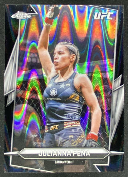2026 Topps Chrome Sapphire UFC Julianna Peña trading card