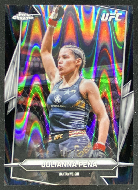 2026 Topps Chrome Sapphire UFC Julianna Peña trading card