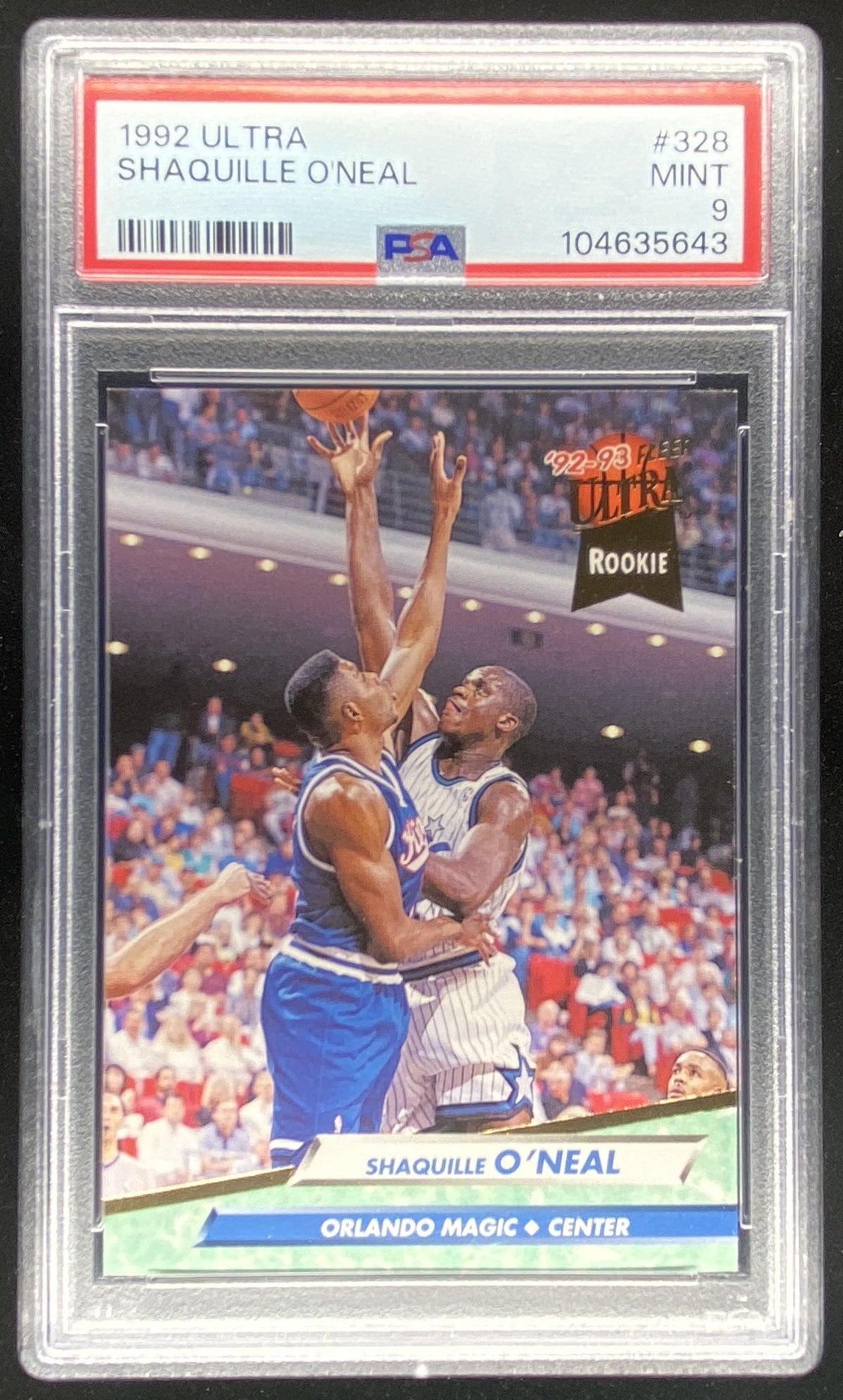 1992 Fleer Ultra Shaquille O'Neal #328 graded PSA 9 trading card