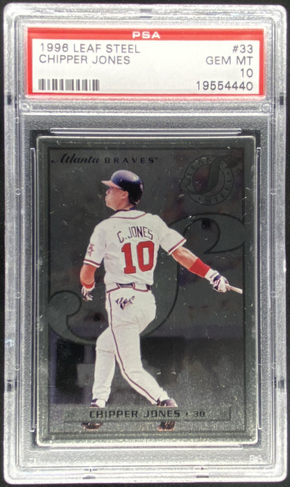 1996 Leaf Preferred Chipper Jones #33 graded PSA 10 trading card