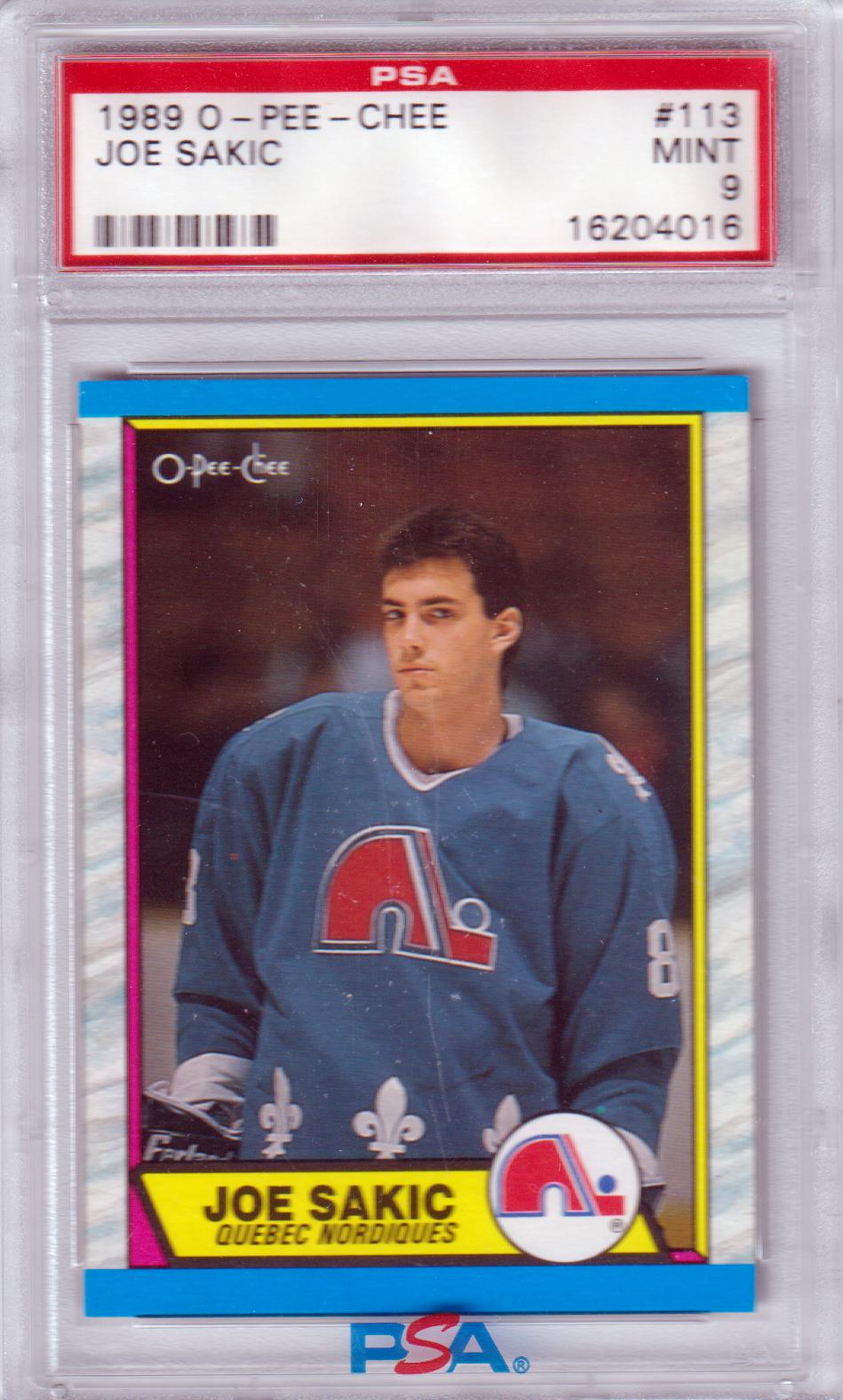 JOE SAKIC 1989-90 O-Pee-Chee #113 PSA 9 MINT - NORDIQUES