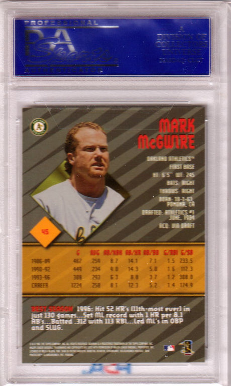 MARK McGWIRE 1997 Bowman's Best #45 PSA 10 GEM MINT - ATHLETICS POP 16