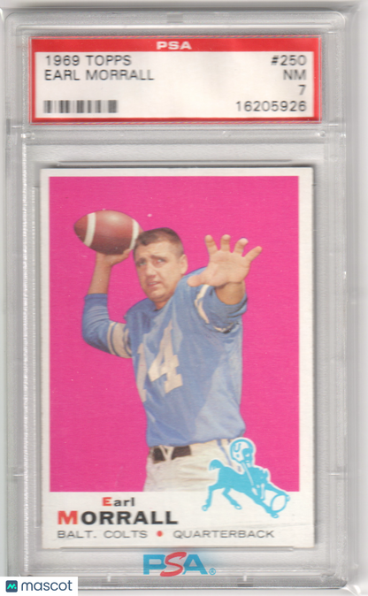 EARL MORRALL 1969 Topps #250 PSA 7 NM - COLTS