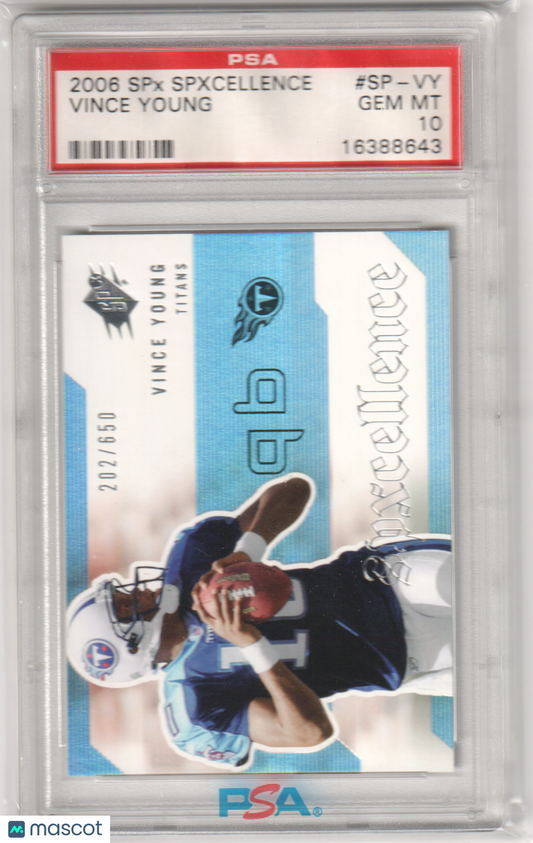 VINCE YOUNG 2006 Upper Deck SPX Spxcellence #SP-VY PSA 10 GEM MINT Pop 2