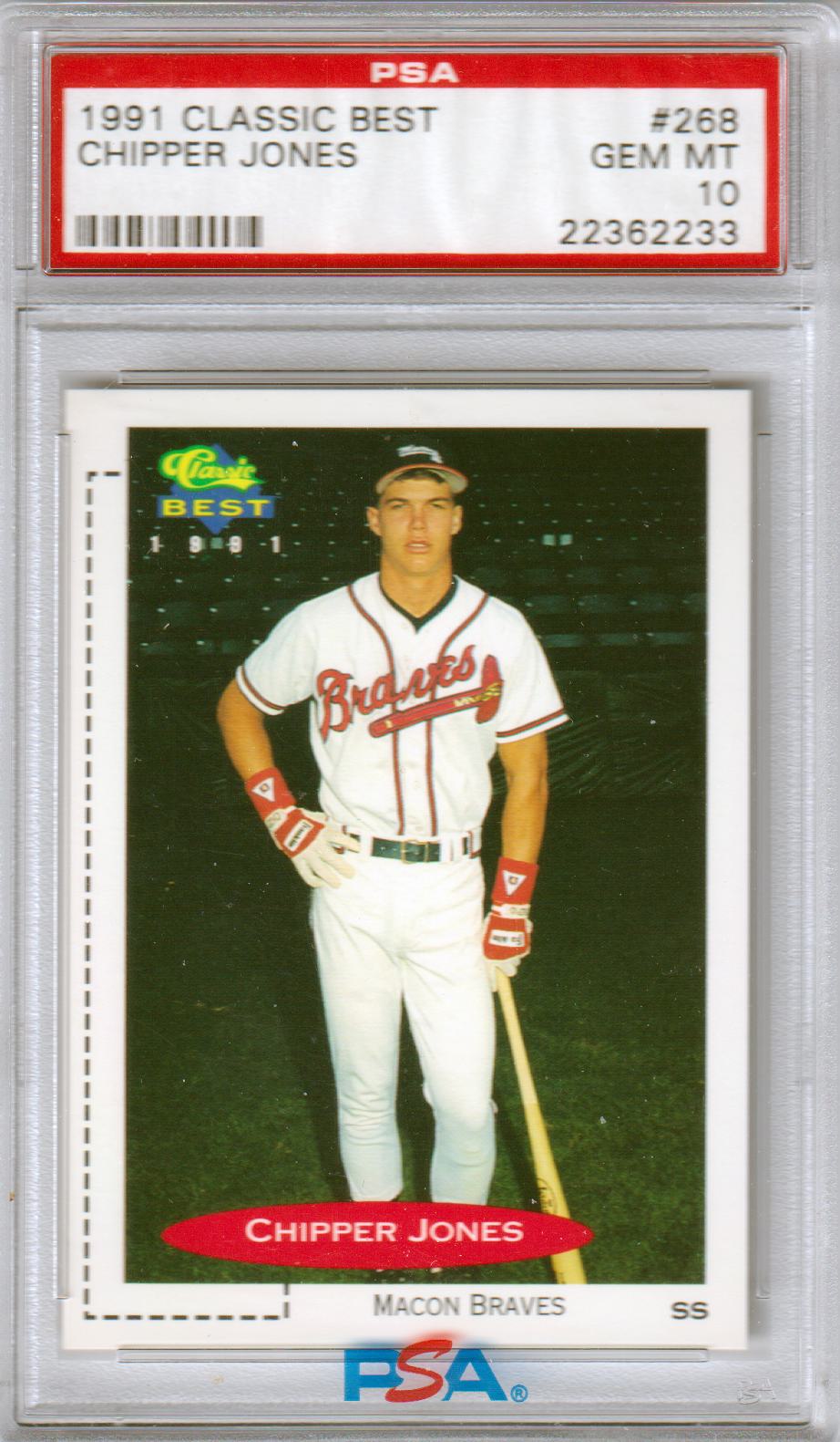 CHIPPER JONES 1991 Classic Best RC Rookie #268 PSA 10 GEM MINT - BRAVES