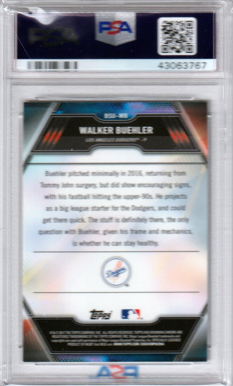 WALKER BUEHLER 2017 Bowman Chrome Bowman Scouts RC Rookie PSA 9 MINT - DODGERS