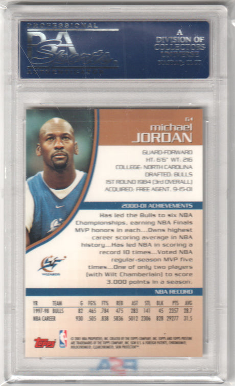 MICHAEL JORDAN 2001-02 Topps Pristine #6 PSA 10 GEM MINT - WIZARDS