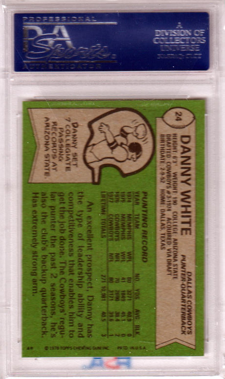 DANNY WHITE 1978 Topps #24 PSA 9 MINT - COWBOYS