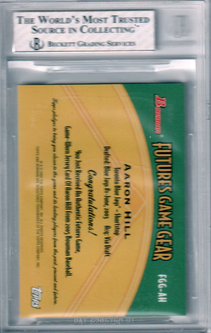 AARON HILLS 2005 Bowman Futures Game Jersey Relics #AH BGS 7.5 NMT+ - Columbia Hobby - Sports Card Boxes - Toploaders - Card Savers