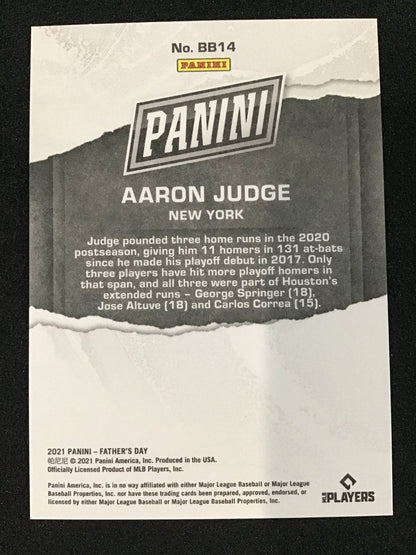 Aaron Judge 2021 Panini Father's Day /199 #BB14 New York Yankees - Columbia Hobby - Sports Card Boxes - Toploaders - Card Savers