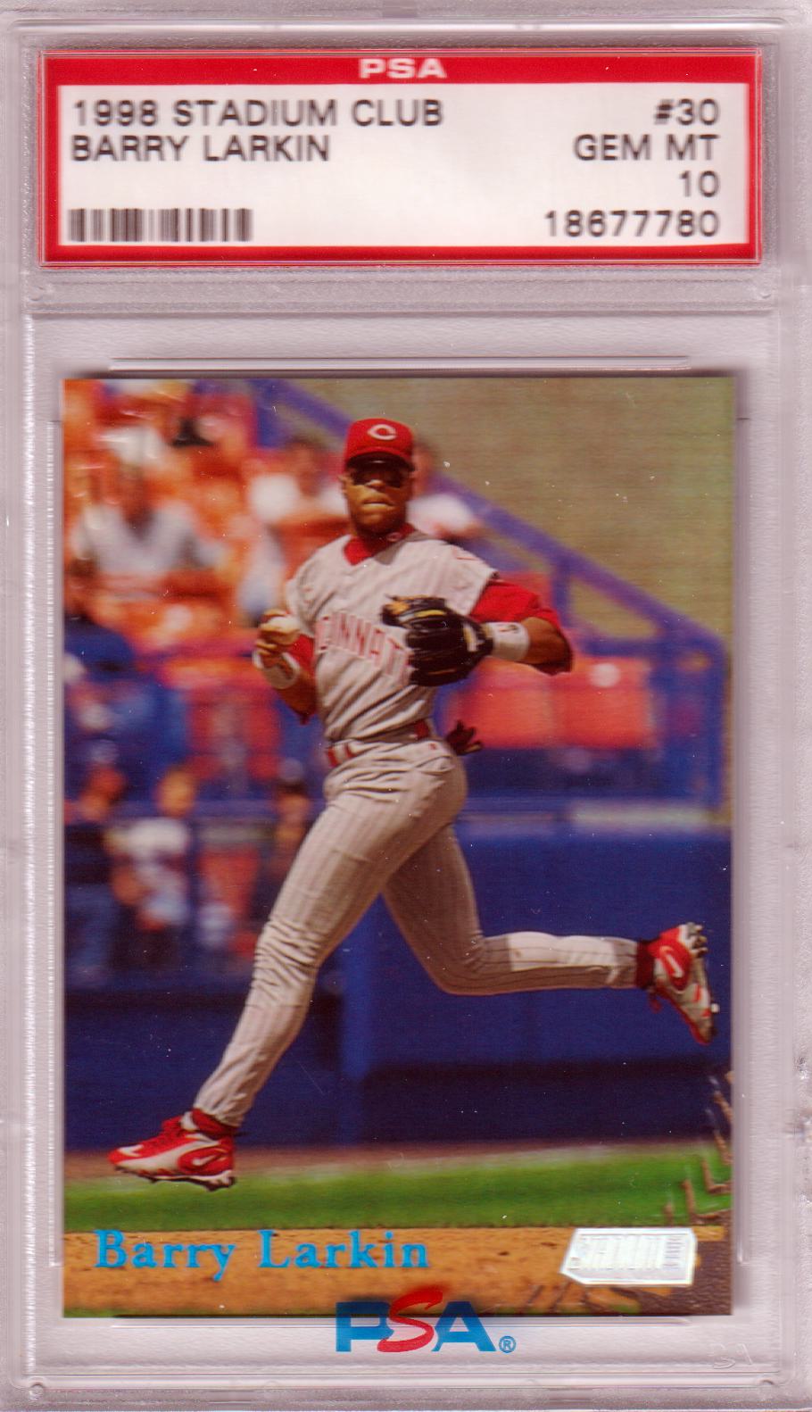 BARRY LARKIN 1998 Topps Stadium Club #30 PSA 10 GEM MINT - REDS - POP 7