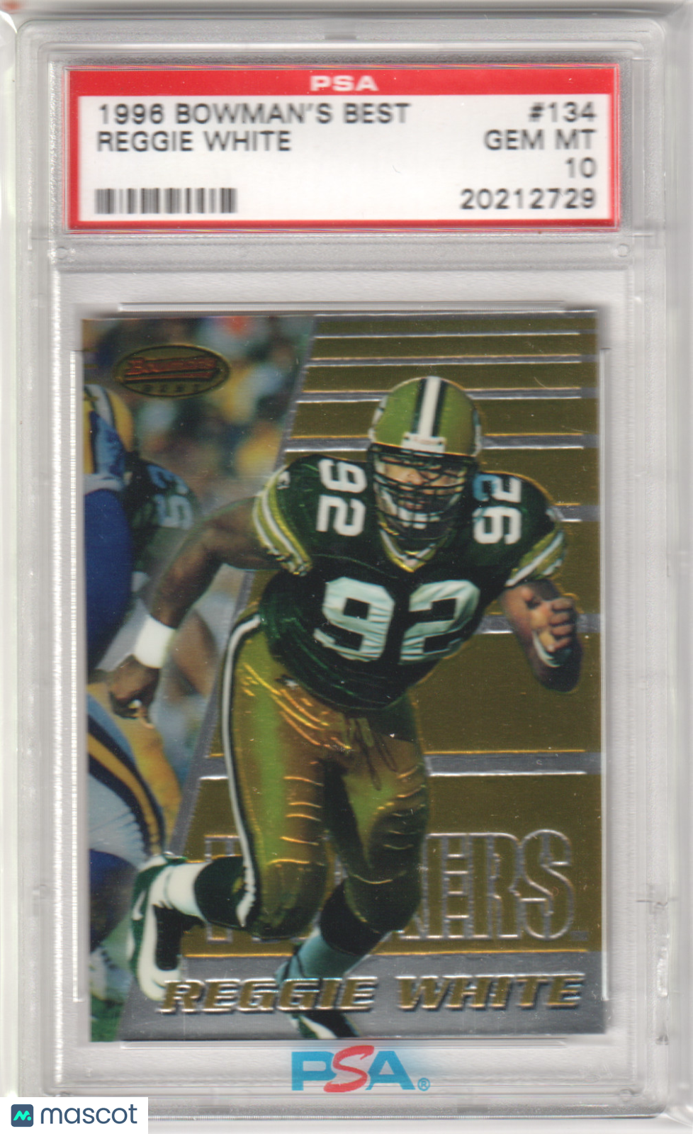 REGGIE WHITE 1996 Bowman's Best #134 PSA 10 GEM MINT - PACKERS Pop 11