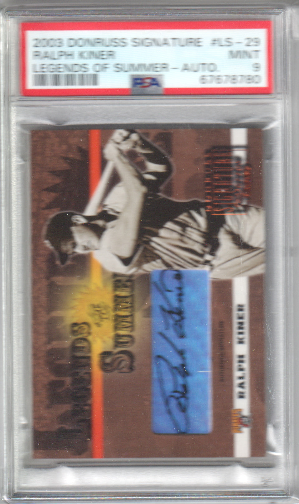RALPH KINER 2003 Donruss Signature Legends Of The Summer Autograph PSA 9 Pop 2
