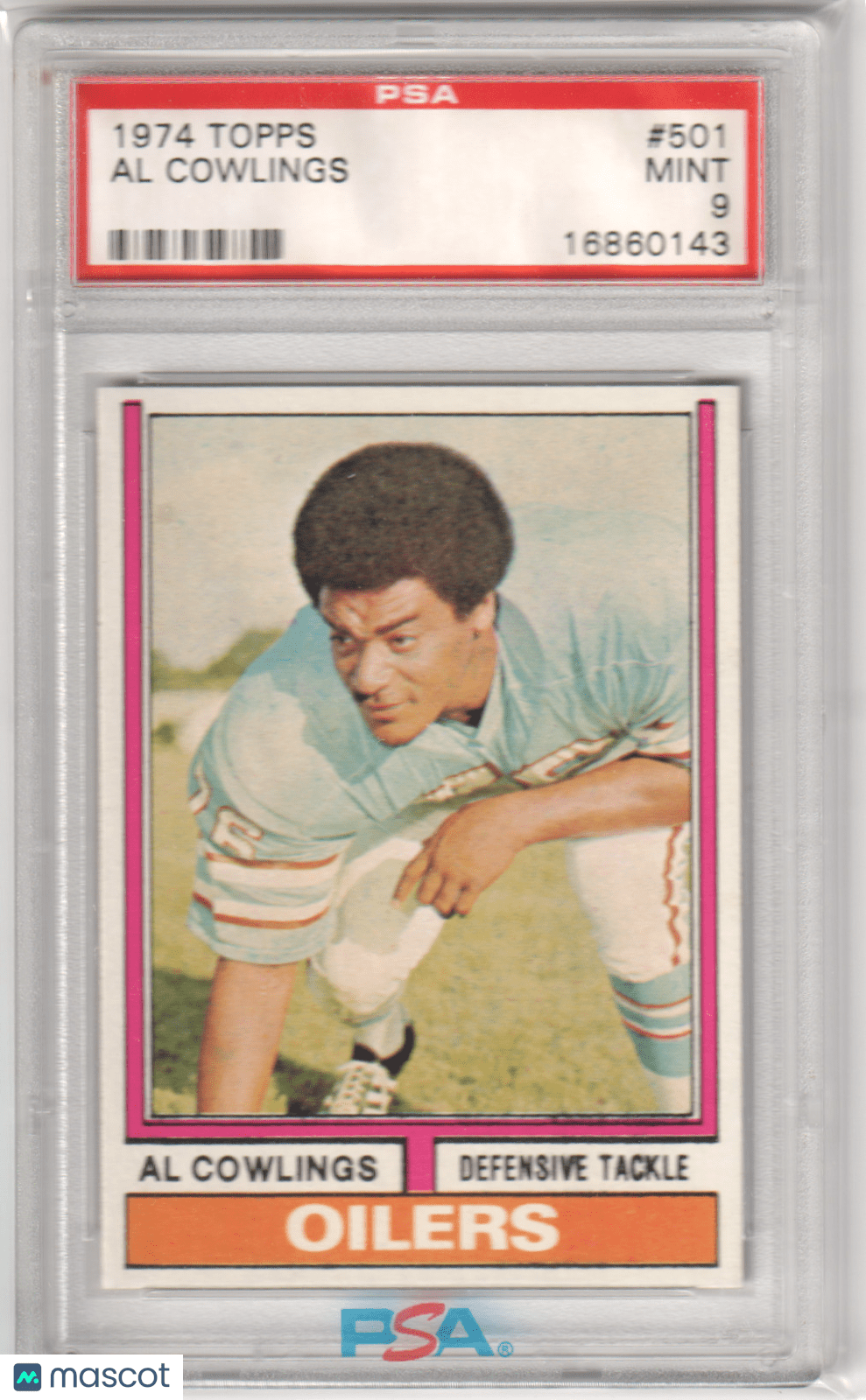AL COWINGS 1974 Topps 501 PSA 9 MINT - OILERS - Columbia Hobby - Sports Card Boxes - Toploaders - Card Savers