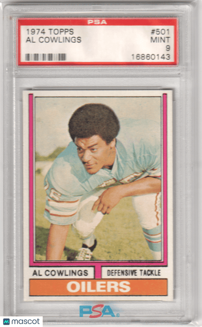 AL COWINGS 1974 Topps 501 PSA 9 MINT - OILERS - Columbia Hobby - Sports Card Boxes - Toploaders - Card Savers