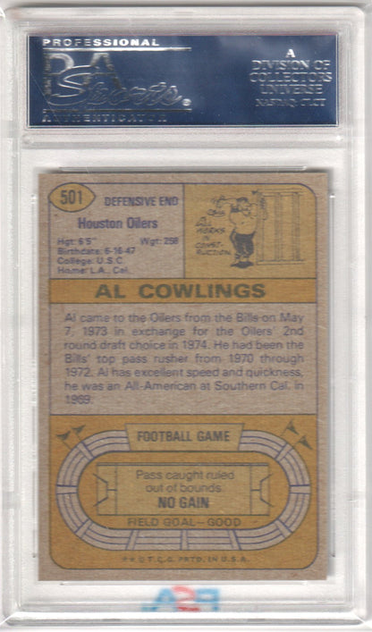 AL COWINGS 1974 Topps 501 PSA 9 MINT - OILERS - Columbia Hobby - Sports Card Boxes - Toploaders - Card Savers
