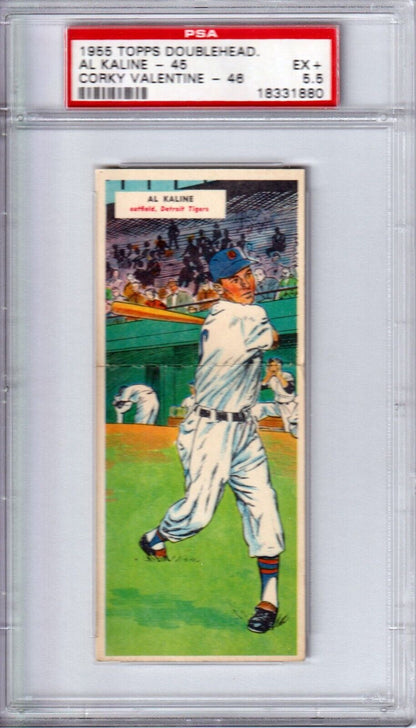 AL KALINE 1955 Topps Double Headers Valentine #45 #46 PSA 5.5 EX+ - TIGERS - Columbia Hobby - Sports Card Boxes - Toploaders - Card Savers