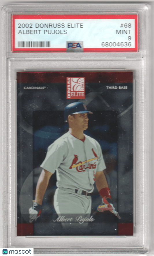 ALBERT PUJOLS 2002 Donruss Elite #68 PSA 9 MINT - CARDINALS - Columbia Hobby - Sports Card Boxes - Toploaders - Card Savers
