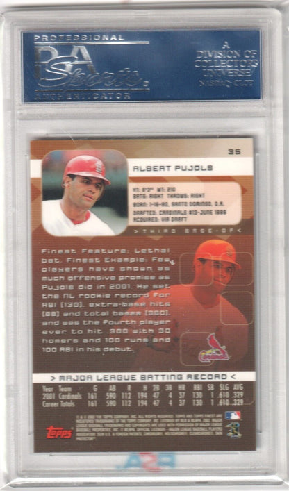 ALBERT PUJOLS 2002 Topps Finest #35 PSA 10 GEM MINT - CARDINALS - Columbia Hobby - Sports Card Boxes - Toploaders - Card Savers