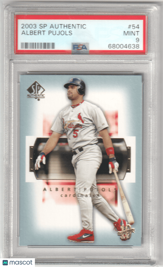 ALBERT PUJOLS 2003 Upper Deck SP Authentic #54 PSA 9 MINT - CARDINALS - Columbia Hobby - Sports Card Boxes - Toploaders - Card Savers