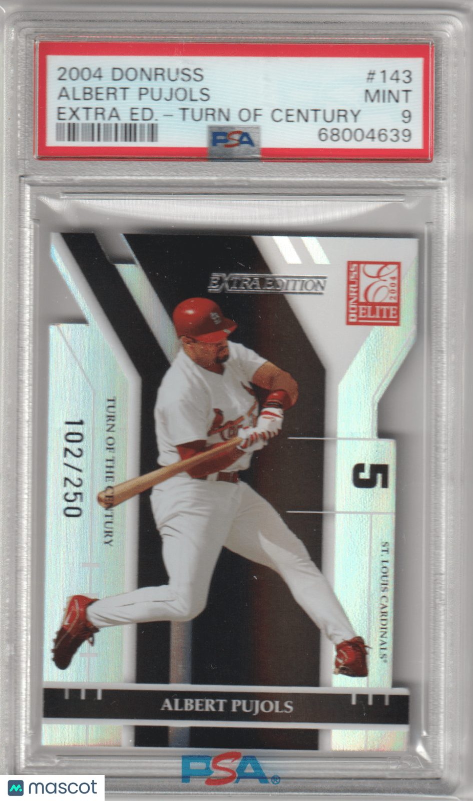 ALBERT PUJOLS 2004 Donruss Elite Extra Edition /250 Turn Of Century PSA 9 MINT - Columbia Hobby - Sports Card Boxes - Toploaders - Card Savers