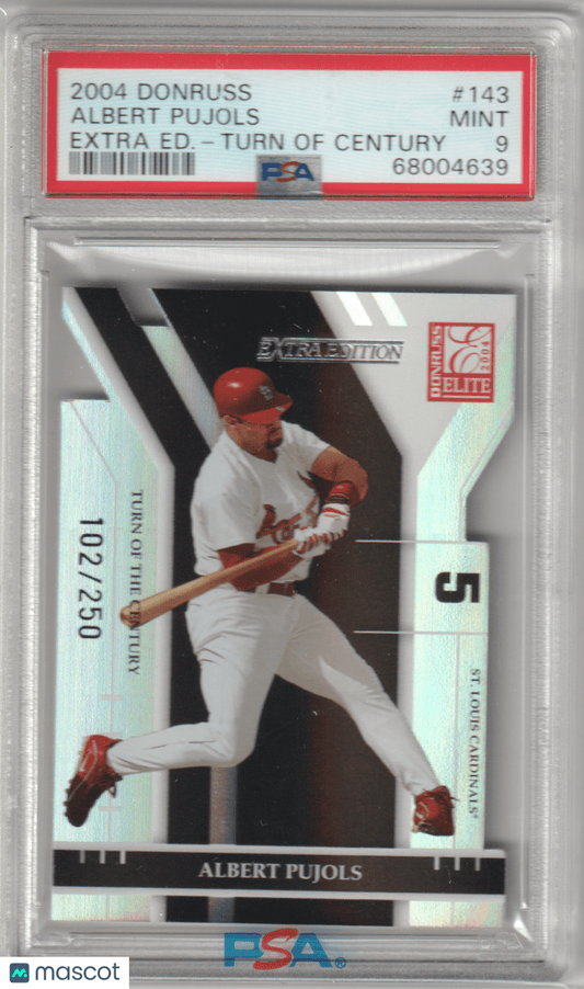 ALBERT PUJOLS 2004 Donruss Elite Extra Edition /250 Turn Of Century PSA 9 MINT - Columbia Hobby - Sports Card Boxes - Toploaders - Card Savers