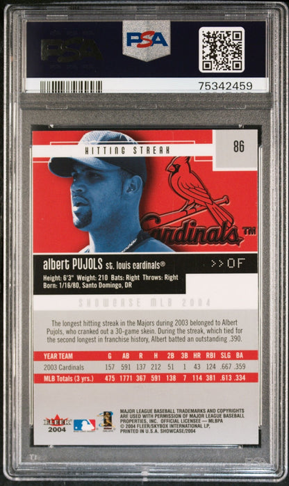 ALBERT PUJOLS 2004 Fleer Showcase #86 PSA 9 MINT - CARDINALS - Columbia Hobby - Sports Card Boxes - Toploaders - Card Savers