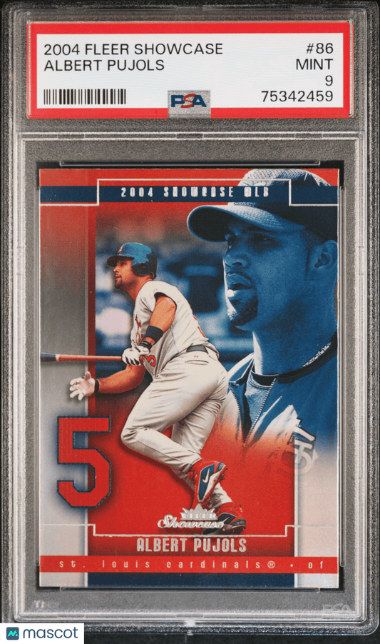 ALBERT PUJOLS 2004 Fleer Showcase #86 PSA 9 MINT - CARDINALS - Columbia Hobby - Sports Card Boxes - Toploaders - Card Savers