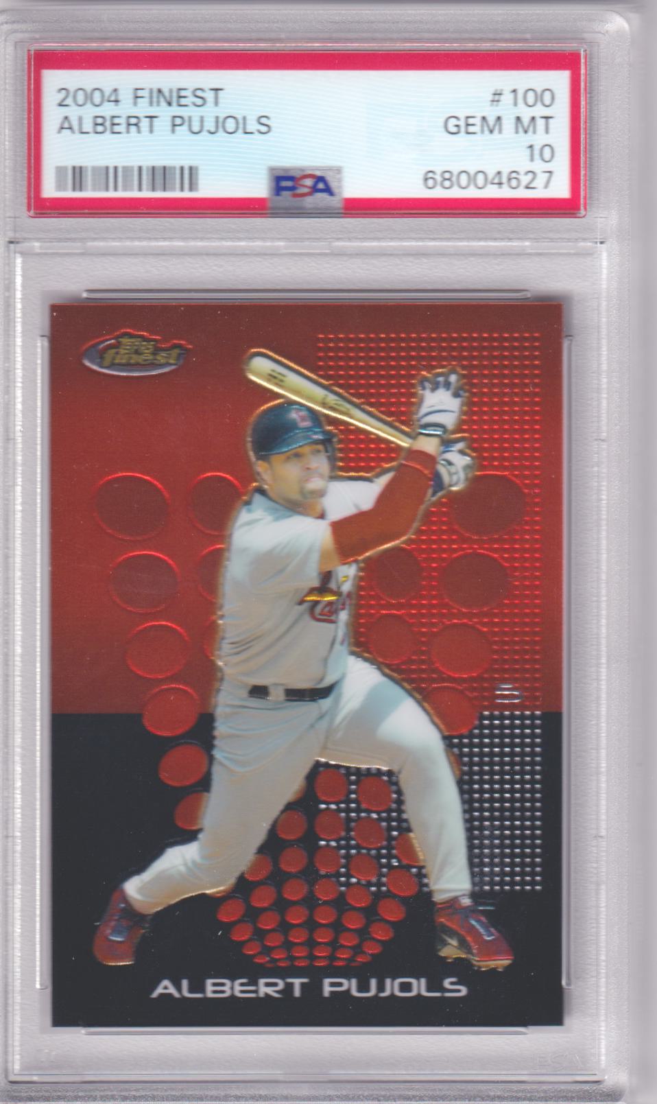 ALBERT PUJOLS 2004 Topps Finest #100 PSA 10 GEM MNT - CARDINALS - Columbia Hobby - Sports Card Boxes - Toploaders - Card Savers