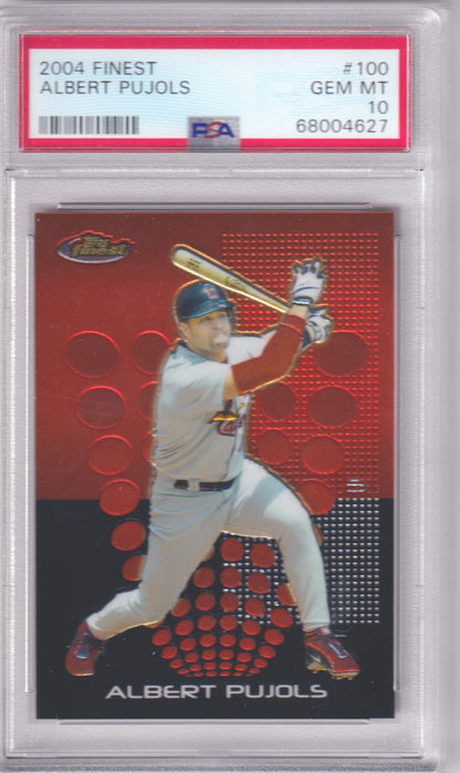 ALBERT PUJOLS 2004 Topps Finest #100 PSA 10 GEM MNT - CARDINALS - Columbia Hobby - Sports Card Boxes - Toploaders - Card Savers