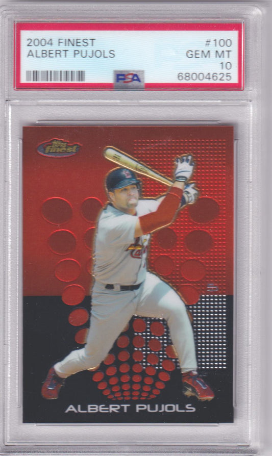 ALBERT PUJOLS 2004 Topps Finest #100 PSA 10 GEM MNT - CARDINALS - Columbia Hobby - Sports Card Boxes - Toploaders - Card Savers