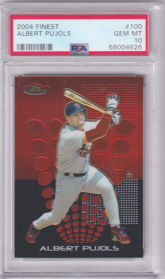 ALBERT PUJOLS 2004 Topps Finest #100 PSA 10 GEM MNT - CARDINALS - Columbia Hobby - Sports Card Boxes - Toploaders - Card Savers