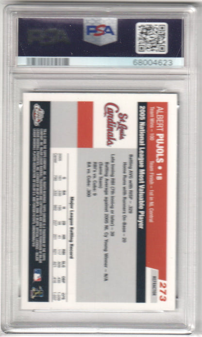 ALBERT PUJOLS 2006 Topps Chrome #273 Refractor PSA 9 MINT - CARDINALS - Columbia Hobby - Sports Card Boxes - Toploaders - Card Savers