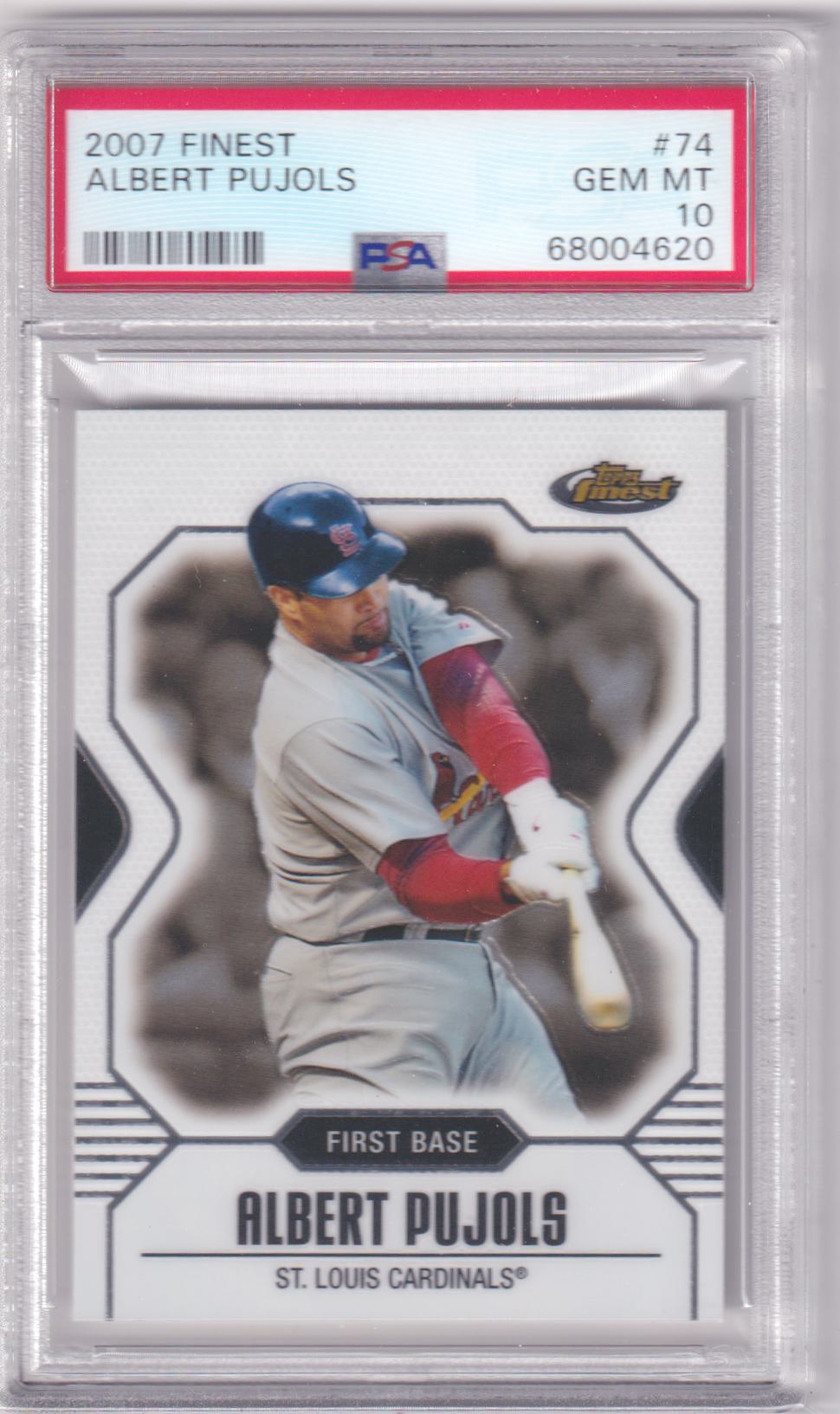 ALBERT PUJOLS 2007 Topps Finest #74 PSA 10 GEM MINT - CARDINALS Pop 23 - Columbia Hobby - Sports Card Boxes - Toploaders - Card Savers