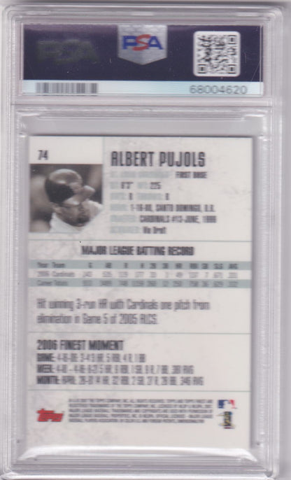 ALBERT PUJOLS 2007 Topps Finest #74 PSA 10 GEM MINT - CARDINALS Pop 23 - Columbia Hobby - Sports Card Boxes - Toploaders - Card Savers