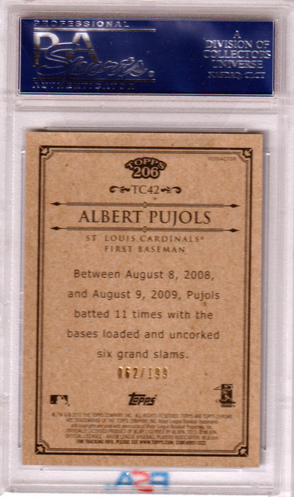 ALBERT PUJOLS 2010 Topps Chrome 206 #TC42 Blue Refractor PSA 10 GEM MINT POP 2 - Columbia Hobby - Sports Card Boxes - Toploaders - Card Savers