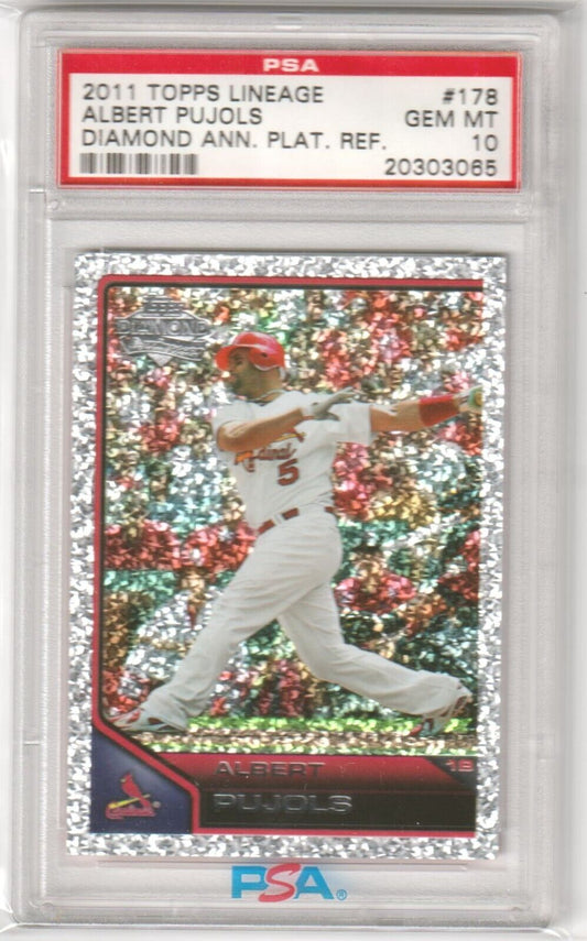 ALBERT PUJOLS 2011 Bowman Chrome Refractor #142 PSA 10 GEM MINT - CARDINALS - Columbia Hobby - Sports Card Boxes - Toploaders - Card Savers