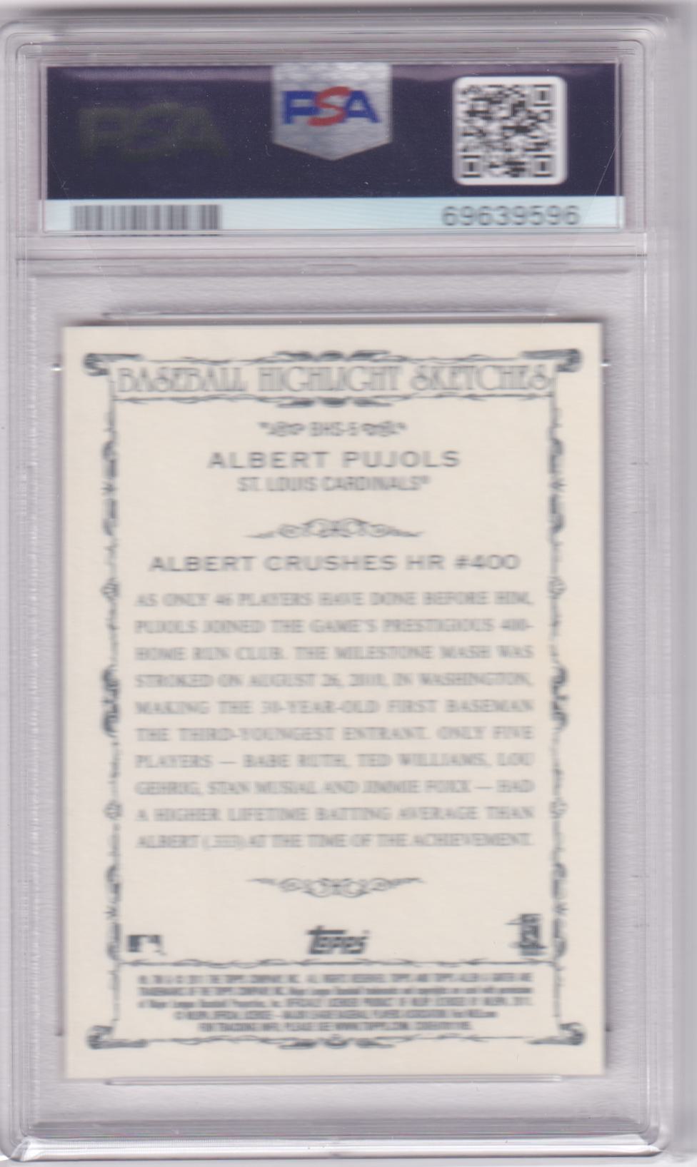 ALBERT PUJOLS 2011 Topps Allen & Ginter Highlight Sketches BHS5 PSA 10 GEM Pop - Columbia Hobby - Sports Card Boxes - Toploaders - Card Savers
